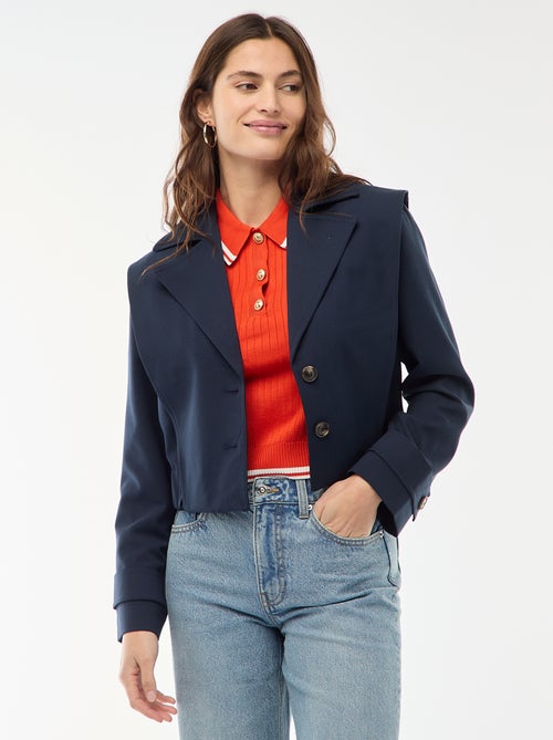Cropped Trench Style Jacket - Kiabi