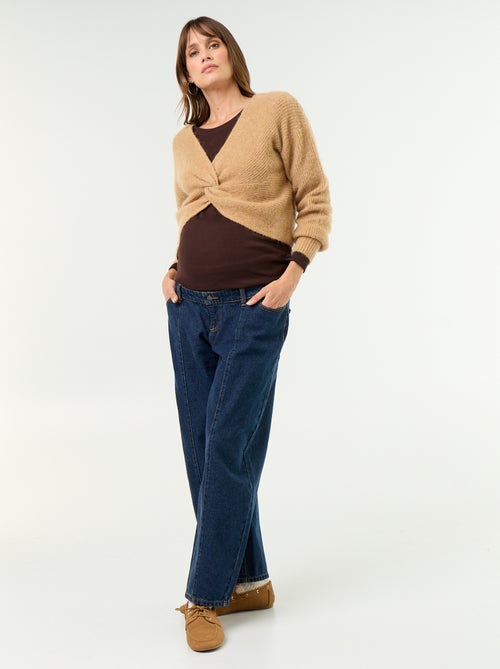 Cropped Twisted Maternity Jumper - Kiabi