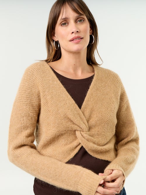 Cropped-Umstandspullover mit Twist-Detail - Kiabi Cropped-Umstandspullover mit Twist-Detail - Kiabi