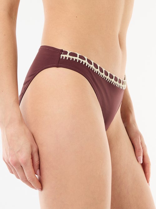 Culotte de bain avec bords macramé - Kiabi