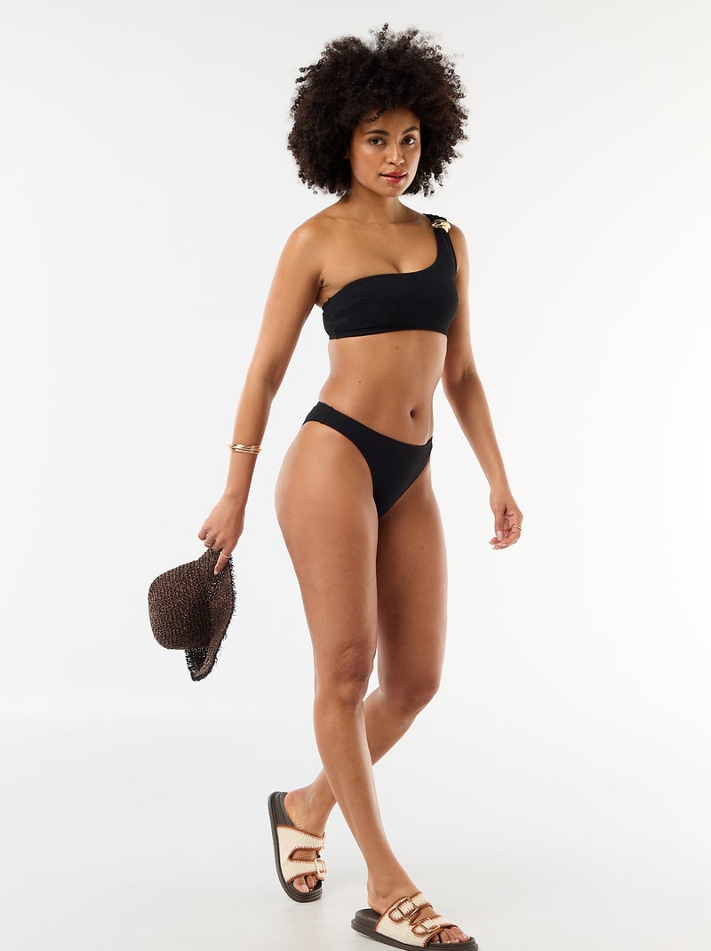 Culotte de bain en maille gaufrée Noir - Kiabi