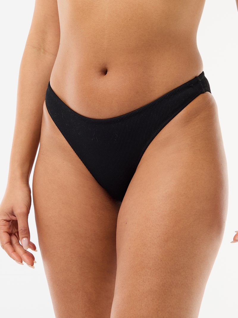 Culotte de bain en maille texturée Noir - Kiabi