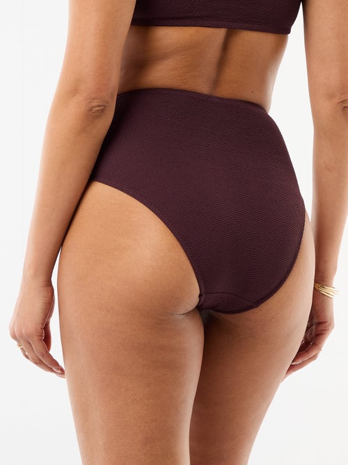 Culotte de bain gaufrée taille haute - Kiabi