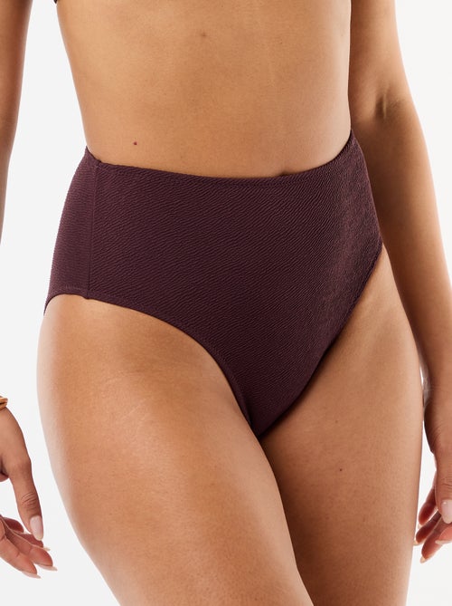Culotte de bain gaufrée taille haute - Kiabi