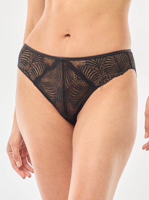 Culotte en dentelle feuillage transparente - Kiabi