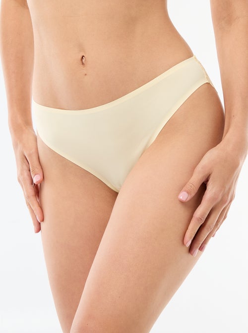 Culotte en microfibre et en dentelle - Kiabi