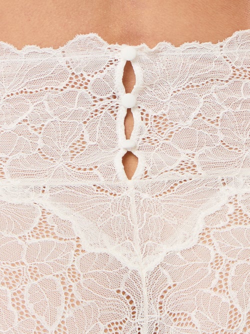 Culotte haute en dentelle fleurie - Kiabi