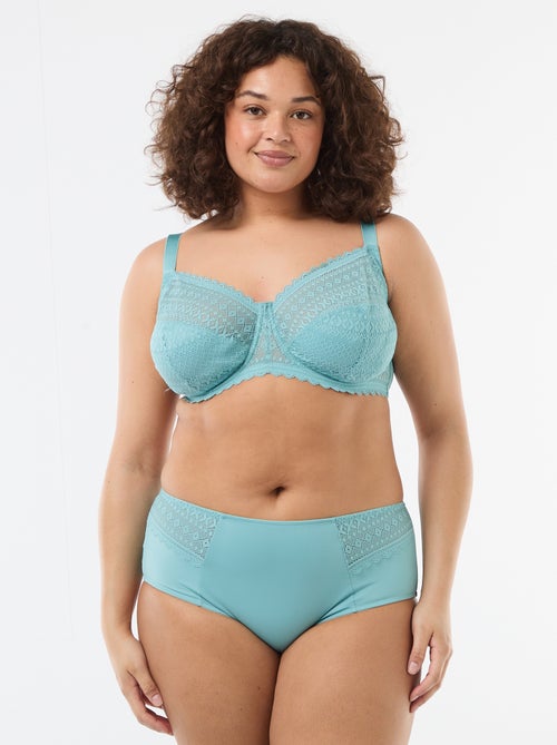 Culotte satinée avec dentelle - Kiabi