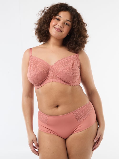 Culotte satinée avec dentelle - Kiabi