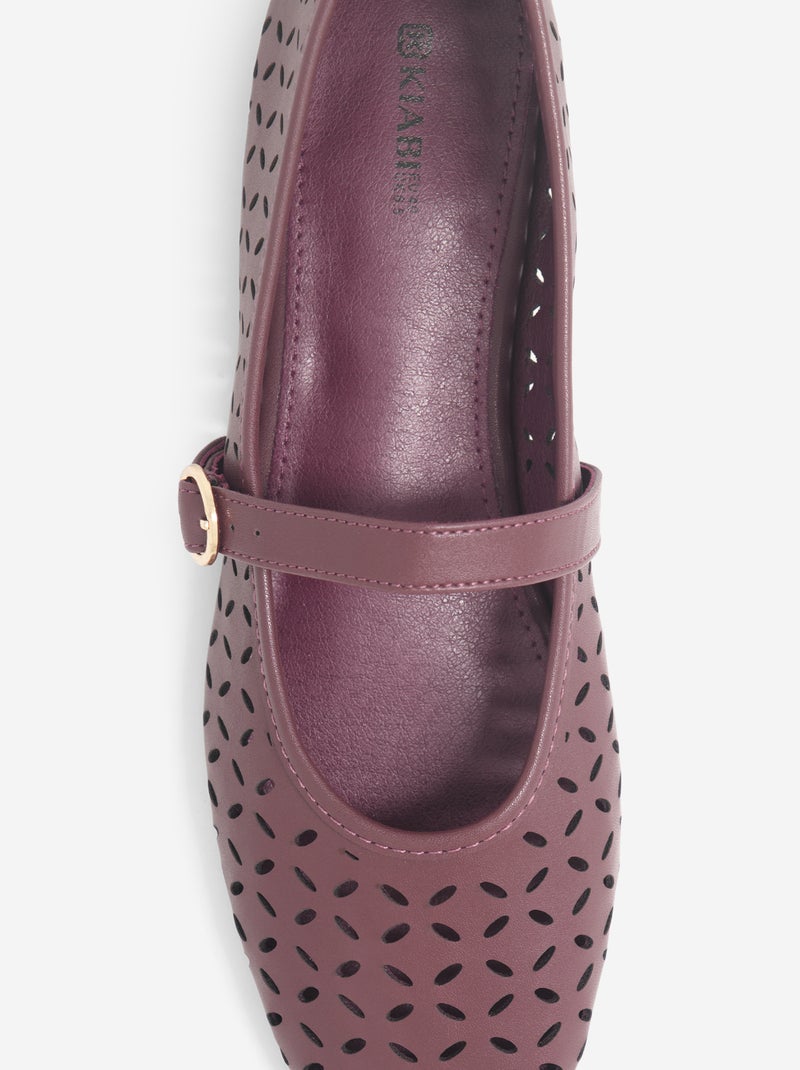 Cut-out ballet flats with buckle Purple - Kiabi