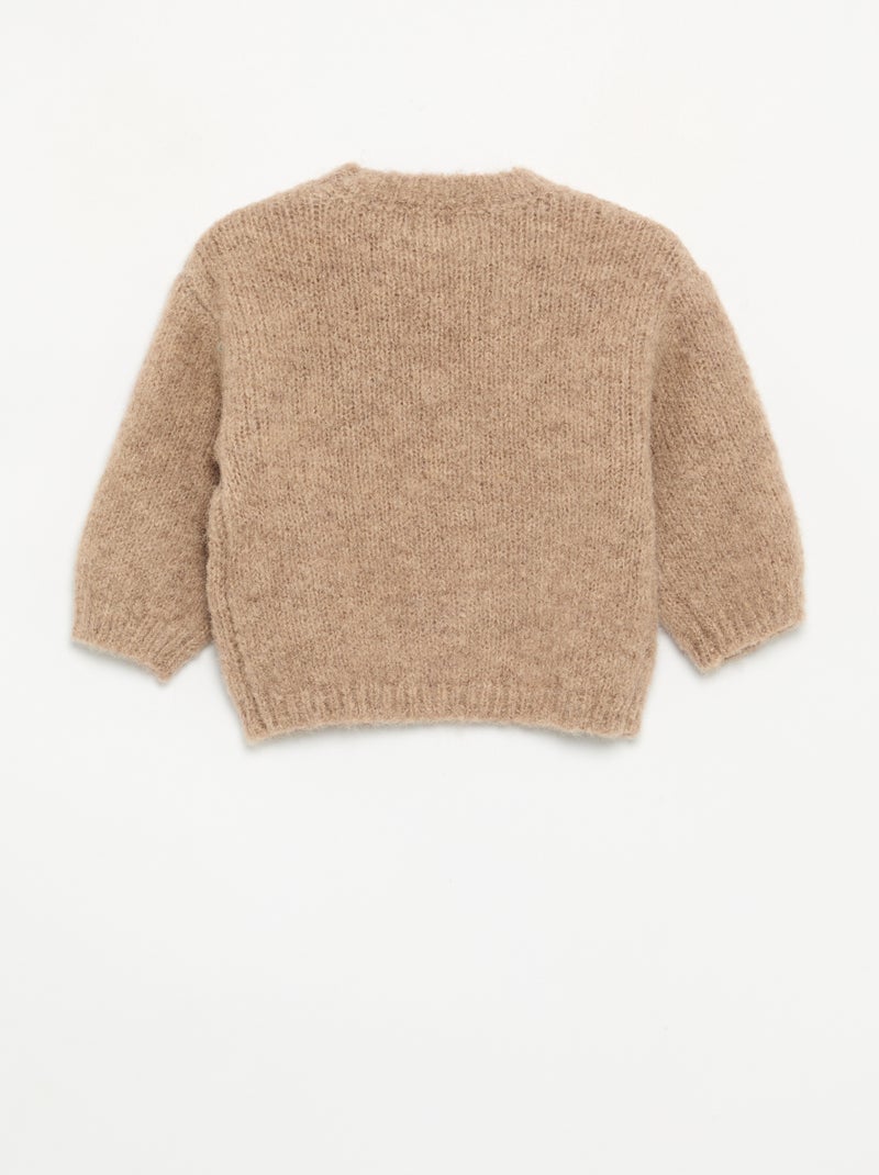 Daisy embroidered sweater Beige - Kiabi
