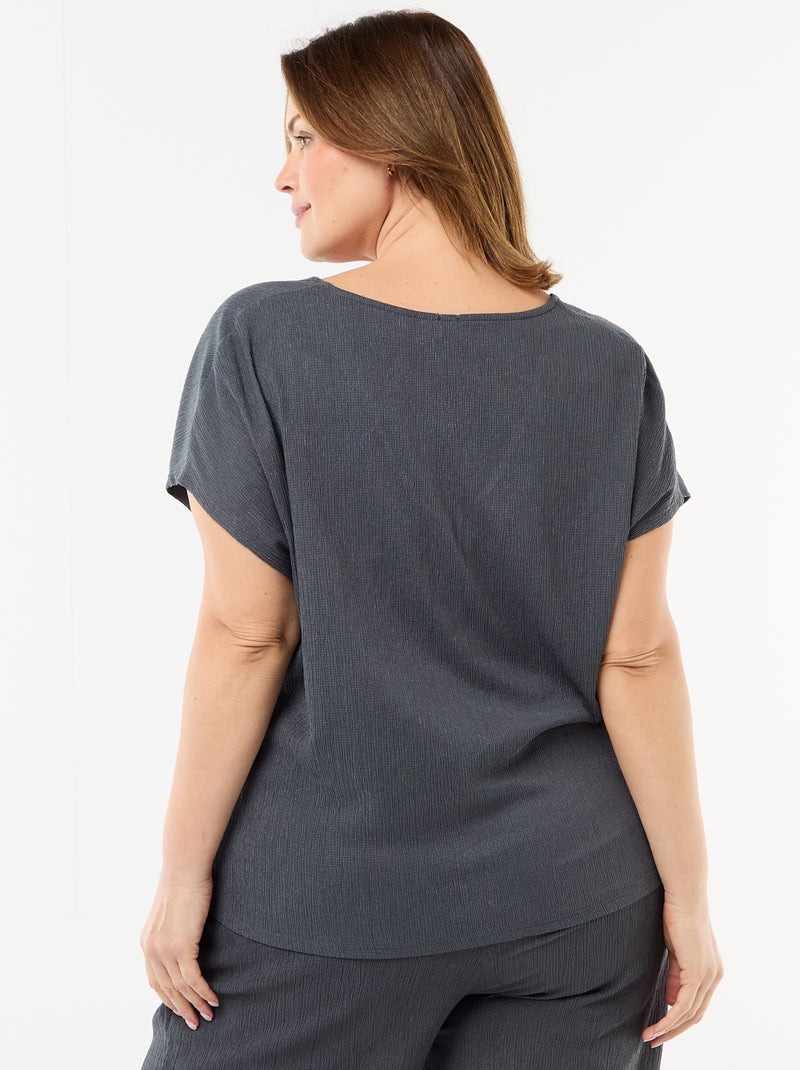 Débardeur à boutons dorés Bleu gris - Kiabi