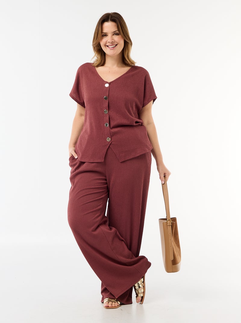 Débardeur à boutons dorés Bordeaux - Kiabi