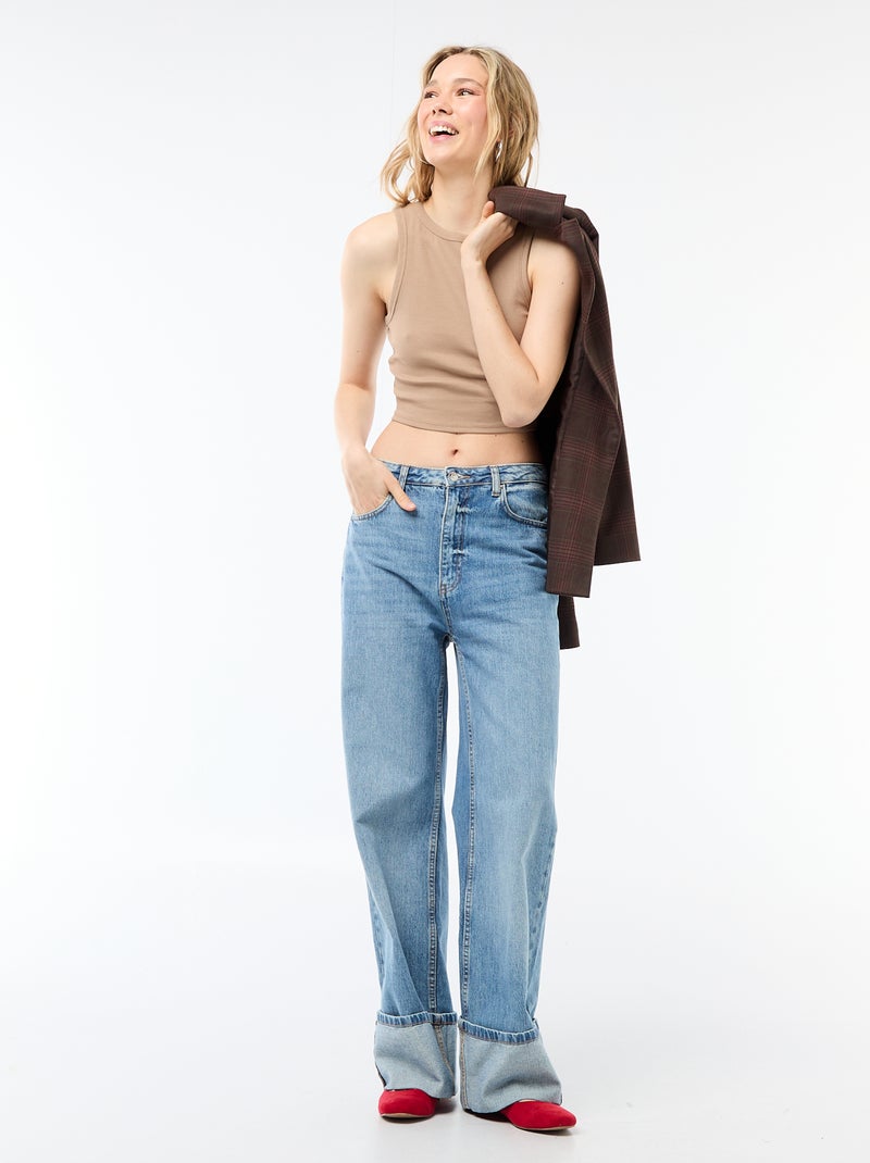 Débardeur à emmanchures américaines Beige - Kiabi