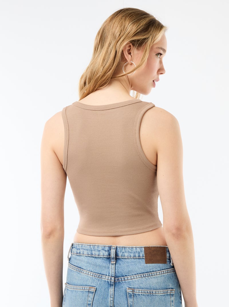 Débardeur à emmanchures américaines Beige - Kiabi