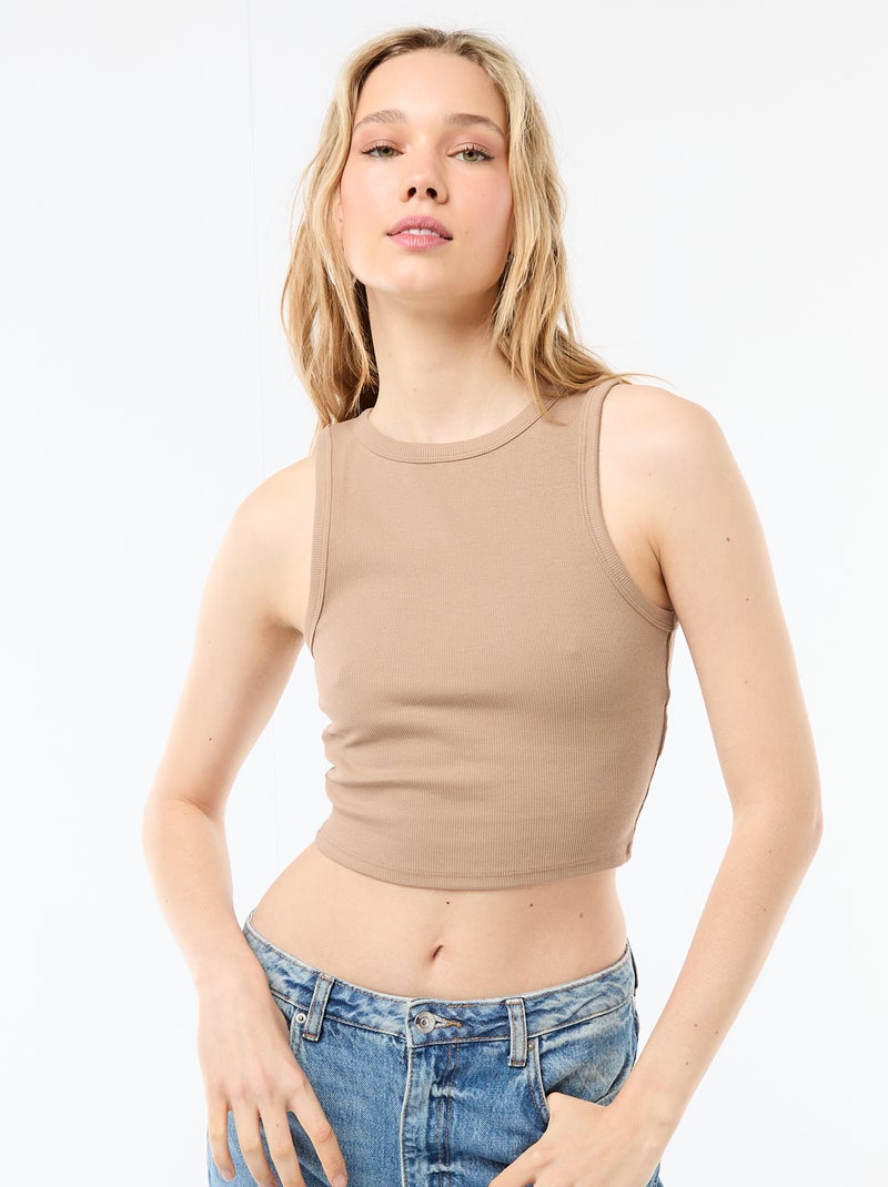 Débardeur à emmanchures américaines Beige - Kiabi