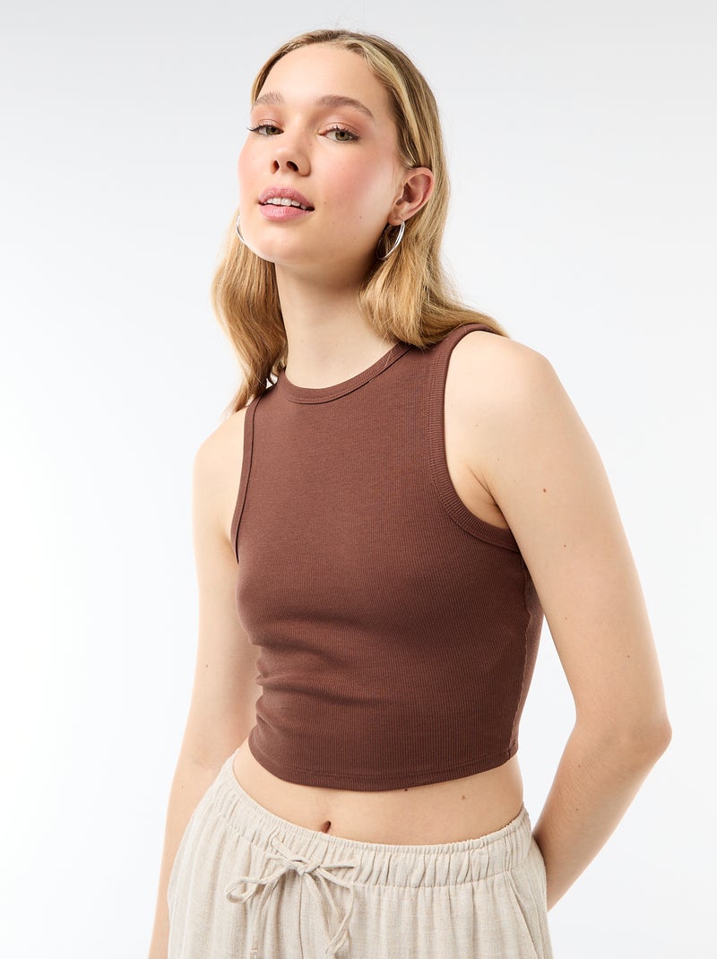 Débardeur à emmanchures américaines Marron - Kiabi