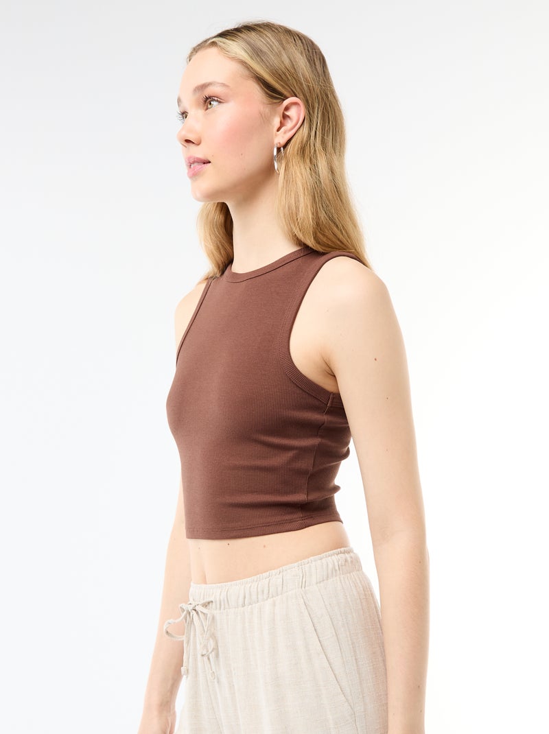 Débardeur à emmanchures américaines Marron - Kiabi