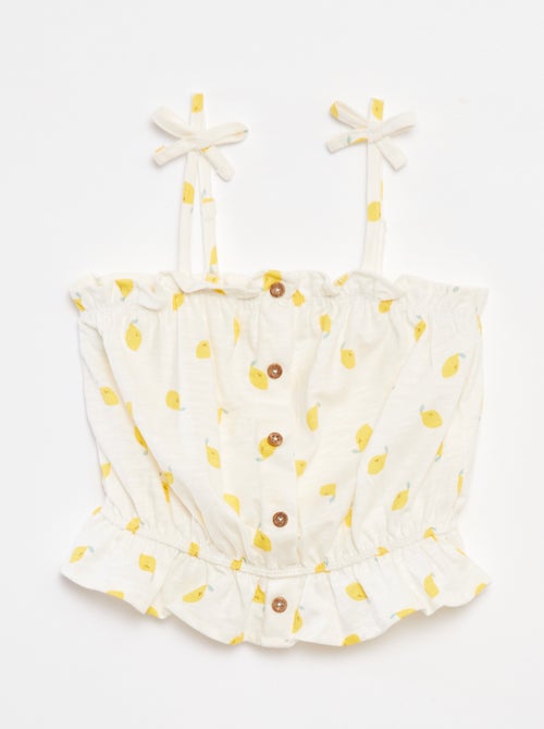 Débardeur à fines bretelles avec volants - Kiabi