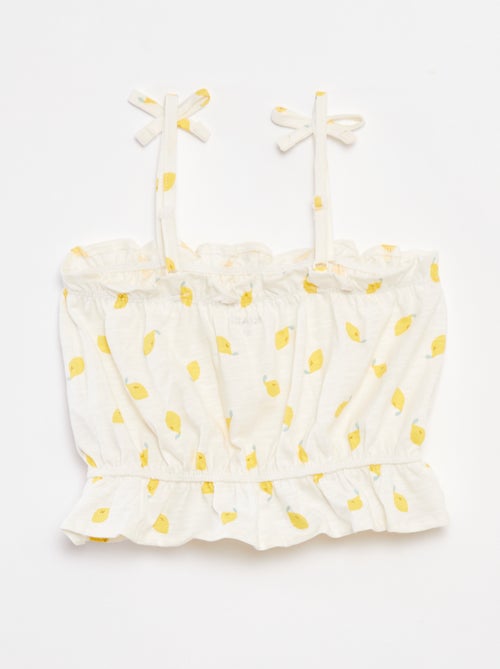 Débardeur à fines bretelles avec volants - Kiabi