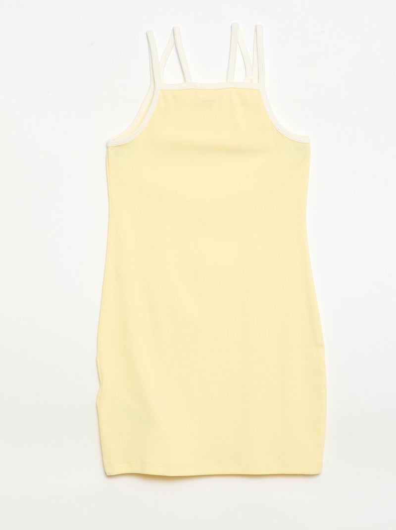 Débardeur à fines bretelles et animation poitrine Jaune - Kiabi