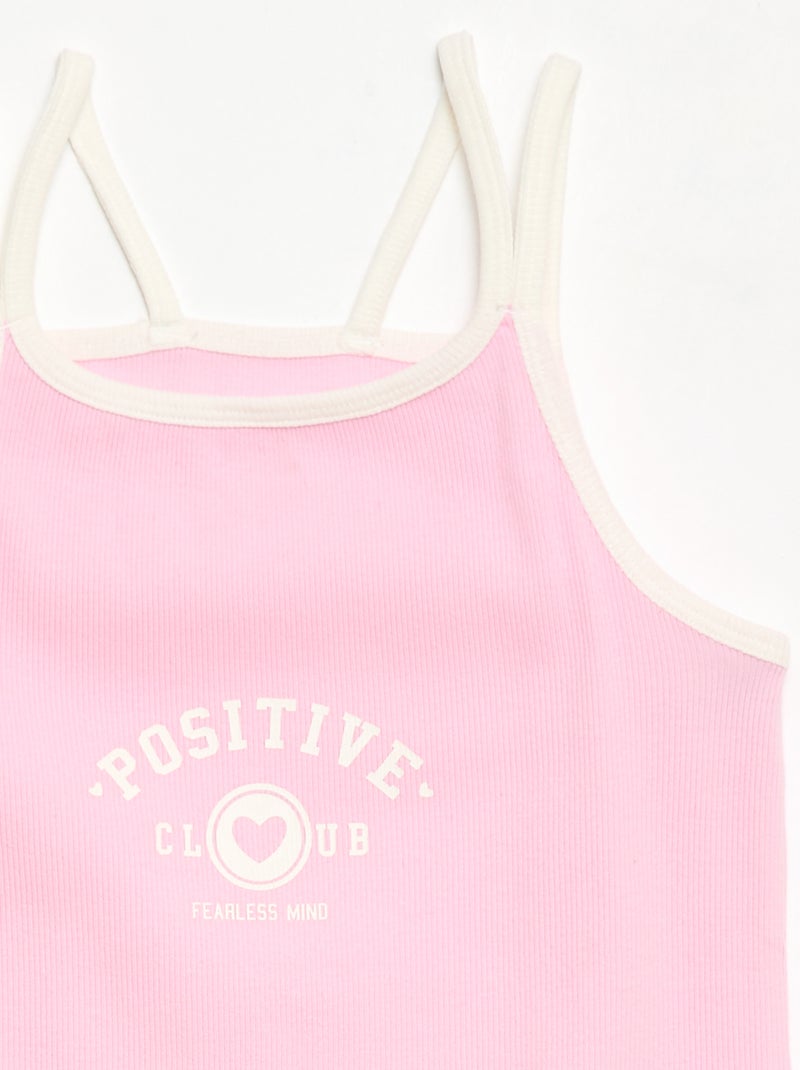 Débardeur à fines bretelles et animation poitrine Rose - Kiabi