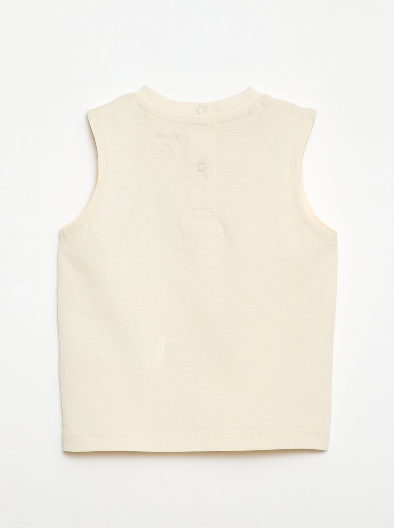 Débardeur avec broderie fantaisie Blanc - Kiabi