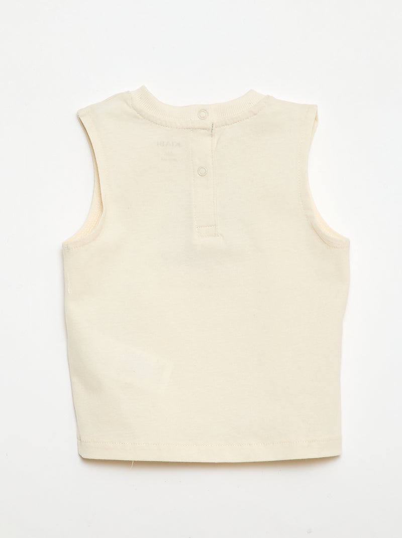 Débardeur avec broderie fantaisie Blanc - Kiabi