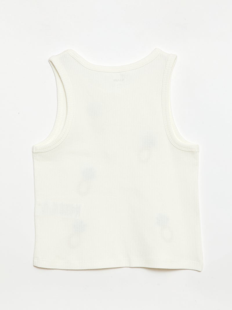 Débardeur avec broderies fantaisies Blanc - Kiabi