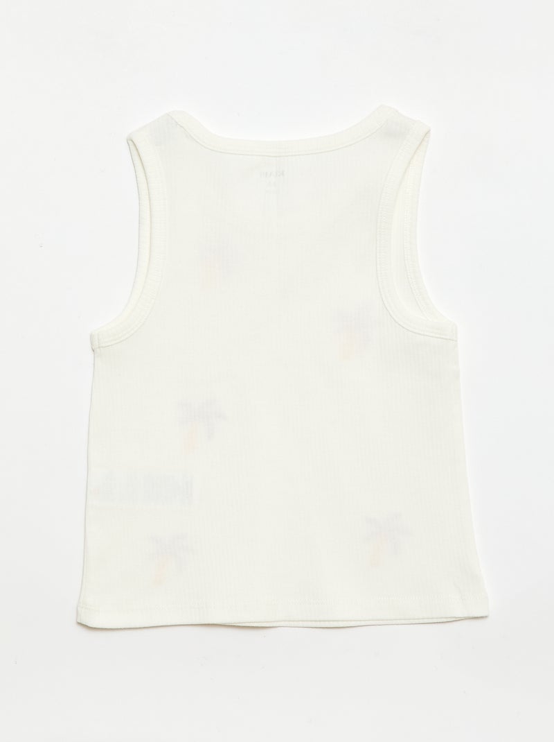 Débardeur avec broderies fantaisies Blanc - Kiabi