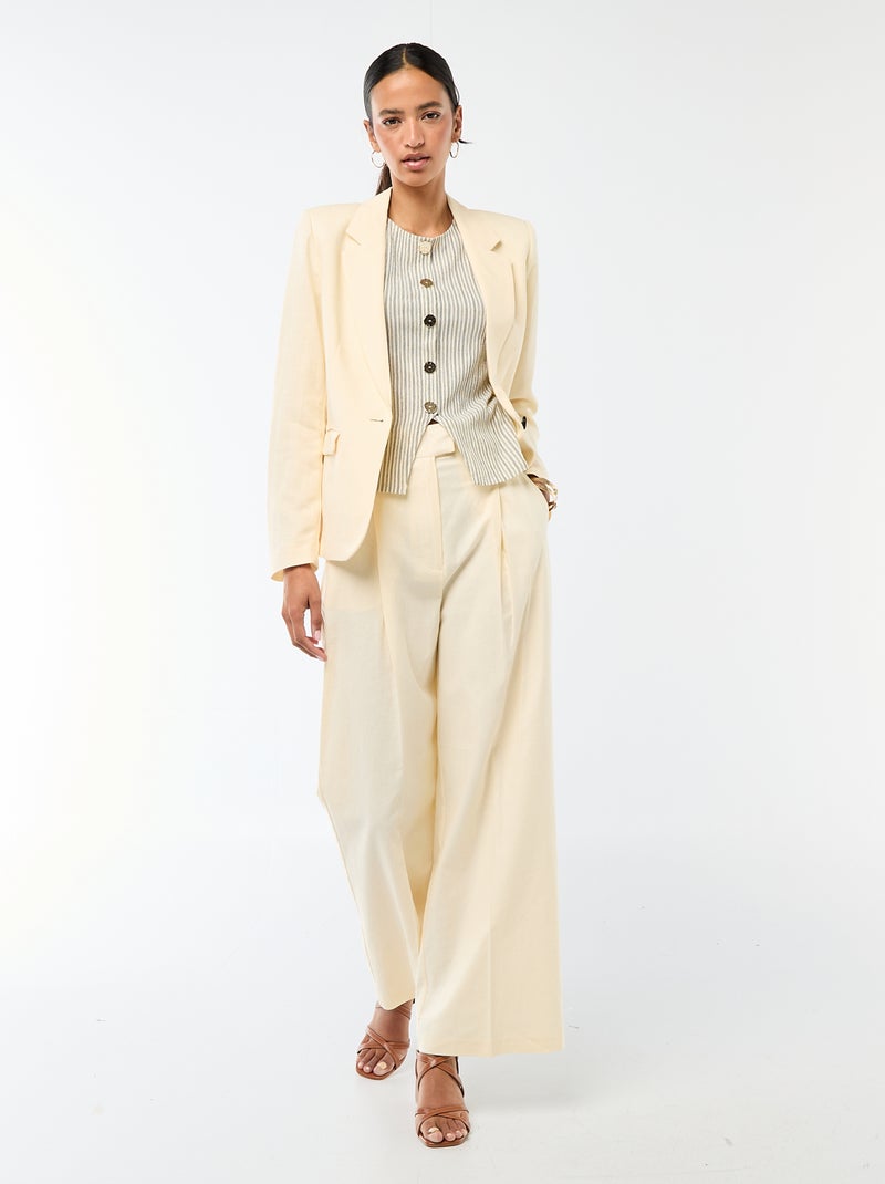 Débardeur avec ouverture par boutons dorés martelés Blanc - Kiabi