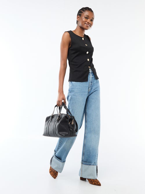 Débardeur avec ouverture par boutons dorés martelés - Kiabi