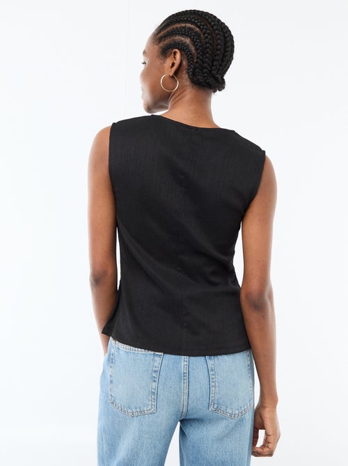 Débardeur avec ouverture par boutons dorés martelés - Kiabi