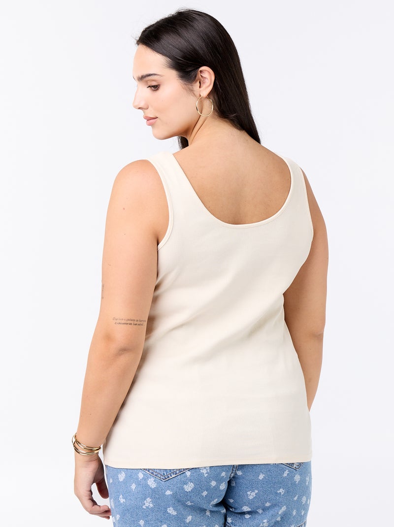 Débardeur basique côtelé Blanc - Kiabi