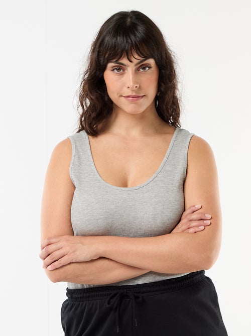 Débardeur basique côtelé - Kiabi