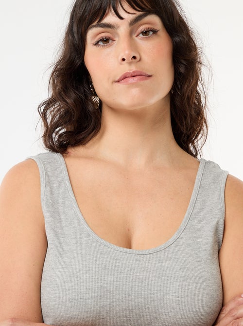 Débardeur basique côtelé - Kiabi