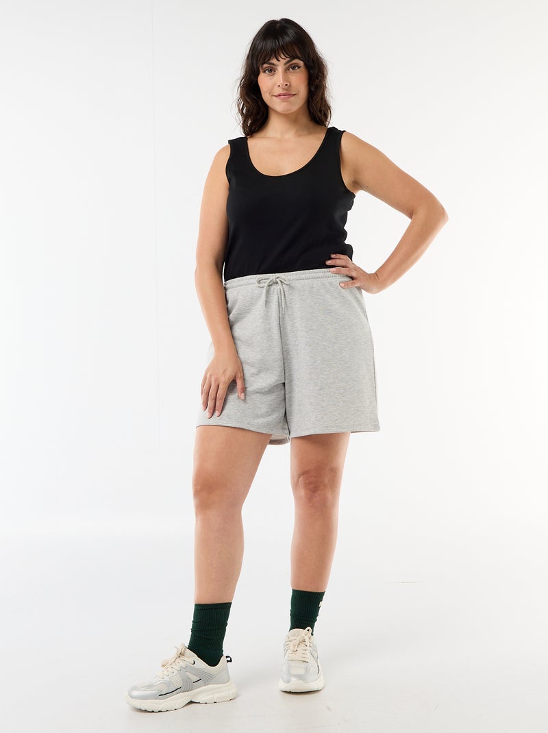 Débardeur basique côtelé Noir - Kiabi