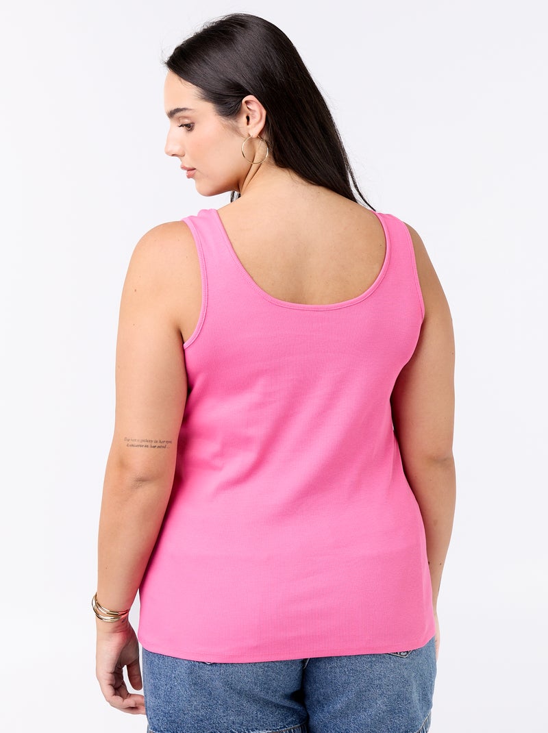 Débardeur basique côtelé Rose - Kiabi