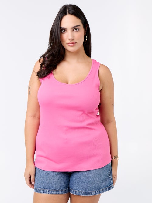 Débardeur basique côtelé - Kiabi