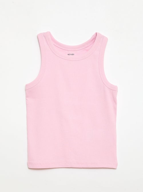 Débardeur côtelé à col rond - Kiabi