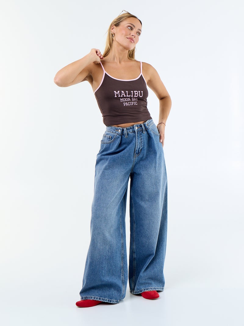 Débardeur crop-top Marron - Kiabi