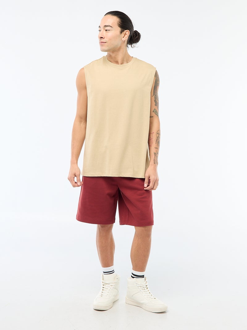 Débardeur en coton Beige - Kiabi