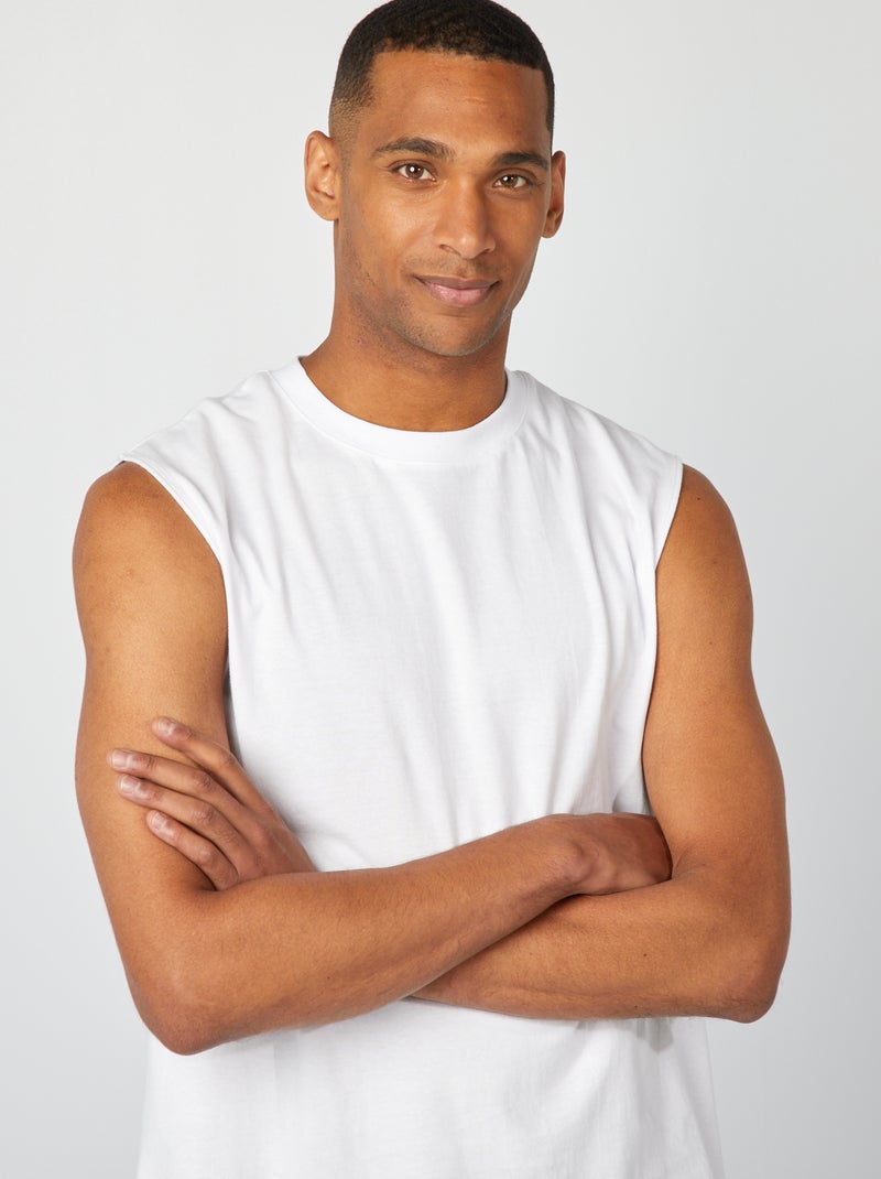 Débardeur en coton Blanc - Kiabi