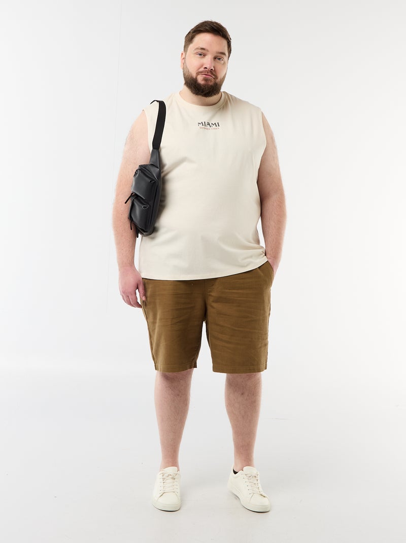 Débardeur en coton imprimé Blanc - Kiabi