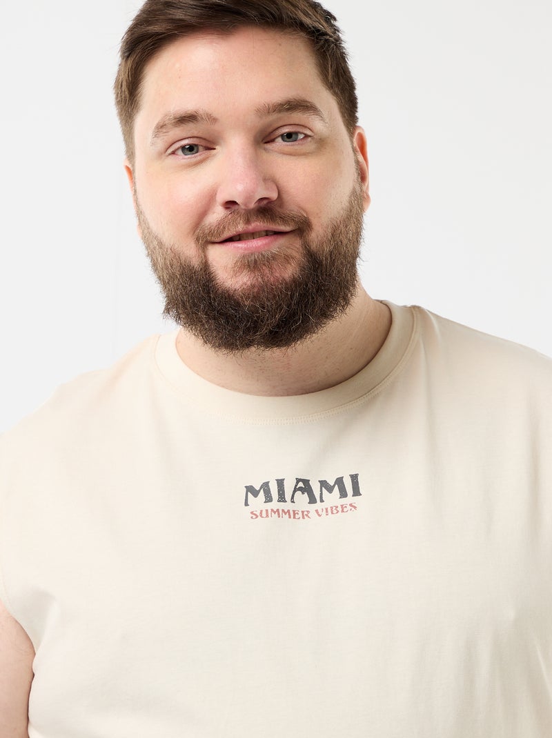 Débardeur en coton imprimé Blanc - Kiabi