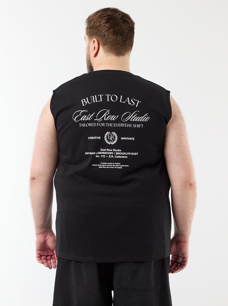 Débardeur en coton imprimé Noir - Kiabi