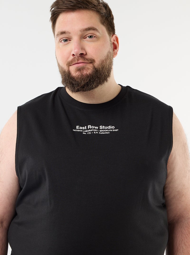 Débardeur en coton imprimé Noir - Kiabi