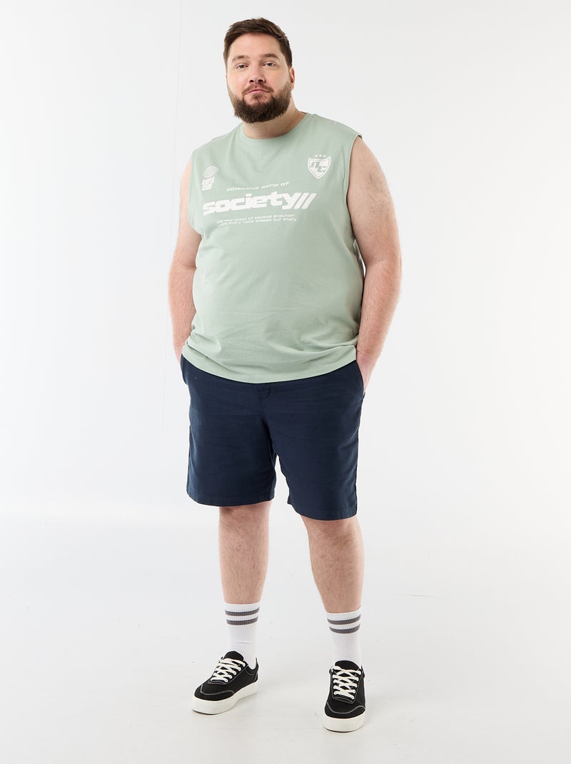 Débardeur en coton imprimé Vert - Kiabi