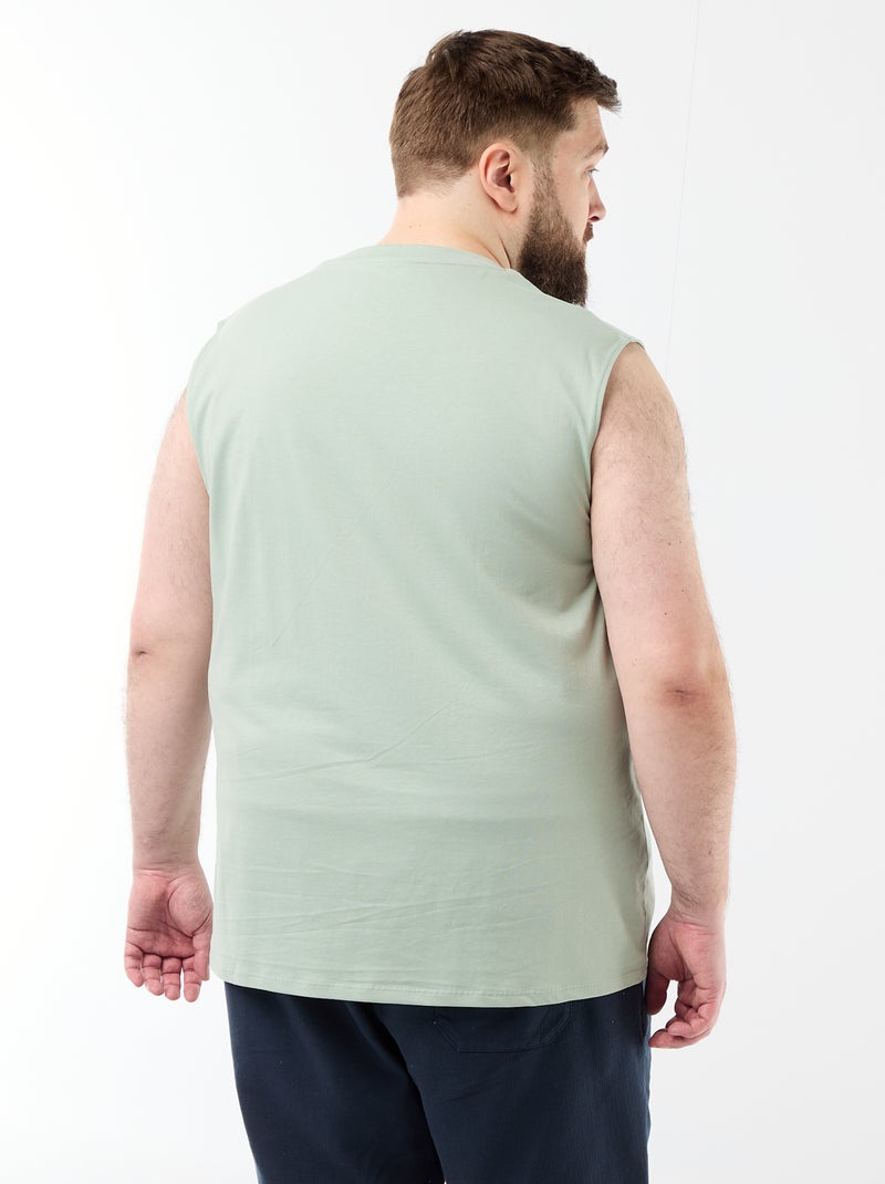 Débardeur en coton imprimé Vert - Kiabi