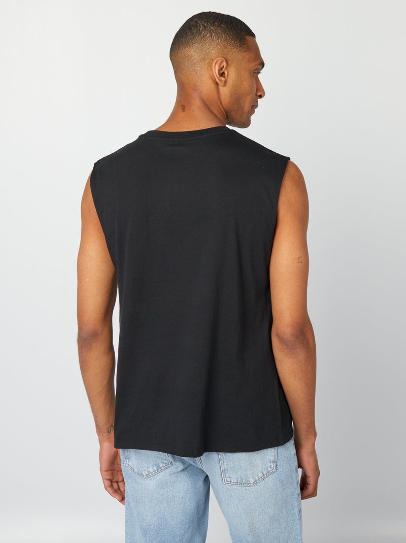 Débardeur en coton Noir - Kiabi